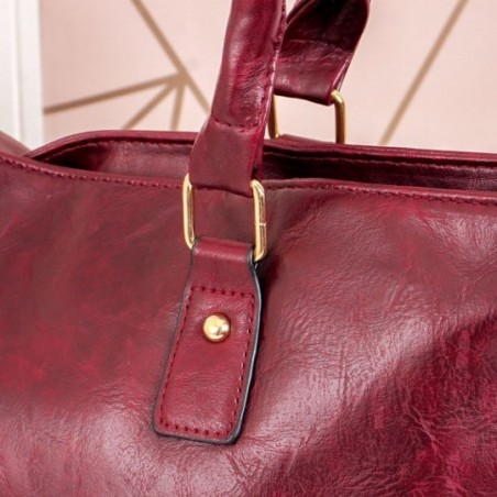 Bolsa Feminina Ombro Grande Em Alto Relevo Detalhe Metálico