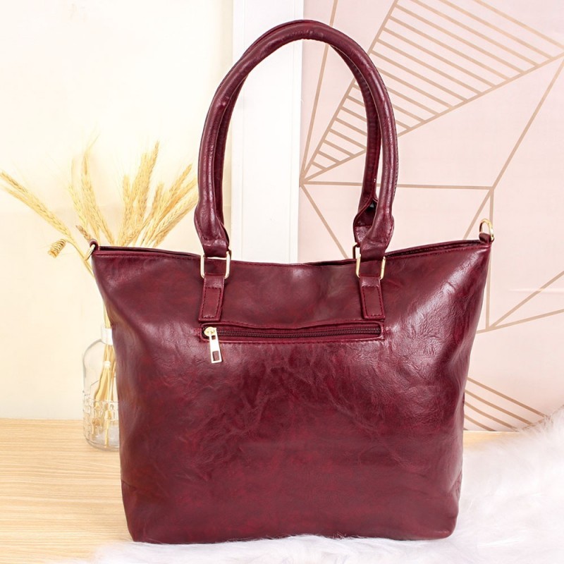Bolsa Feminina Ombro Grande Em Alto Relevo Detalhe Metálico