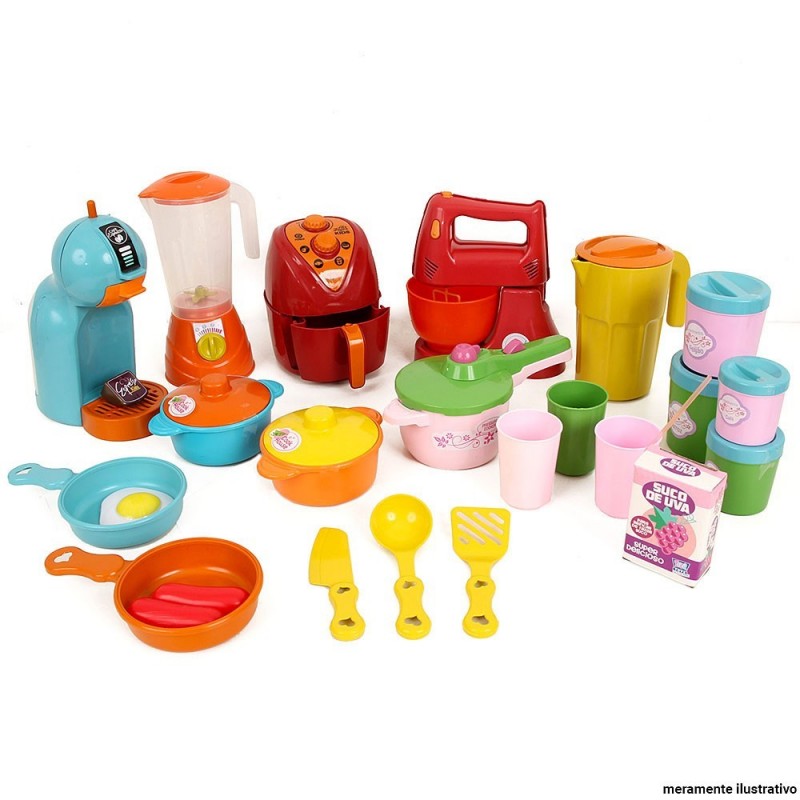 Kit Cozinha Colorida Infantil Com 35 Peças Atacado