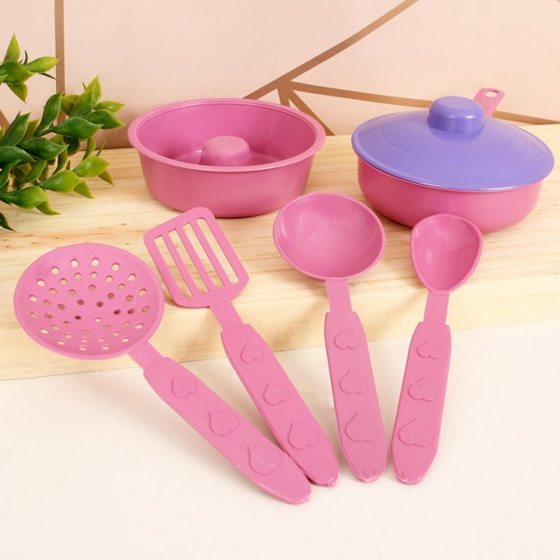 Kit Sonho De Cozinha Infantil Com Panelinhas E Colheres