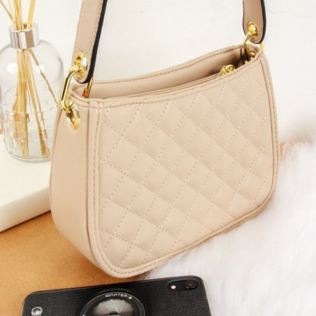 Bolsa Feminina Matelassê Baguete Crossbody Detalhes Metálico