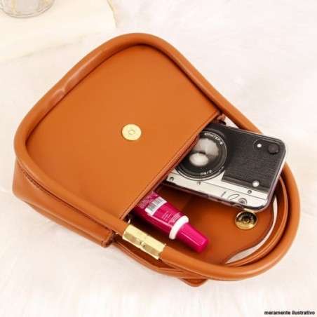 Bolsa Feminina Mão Luxo Estruturada Blogueira Texturizada