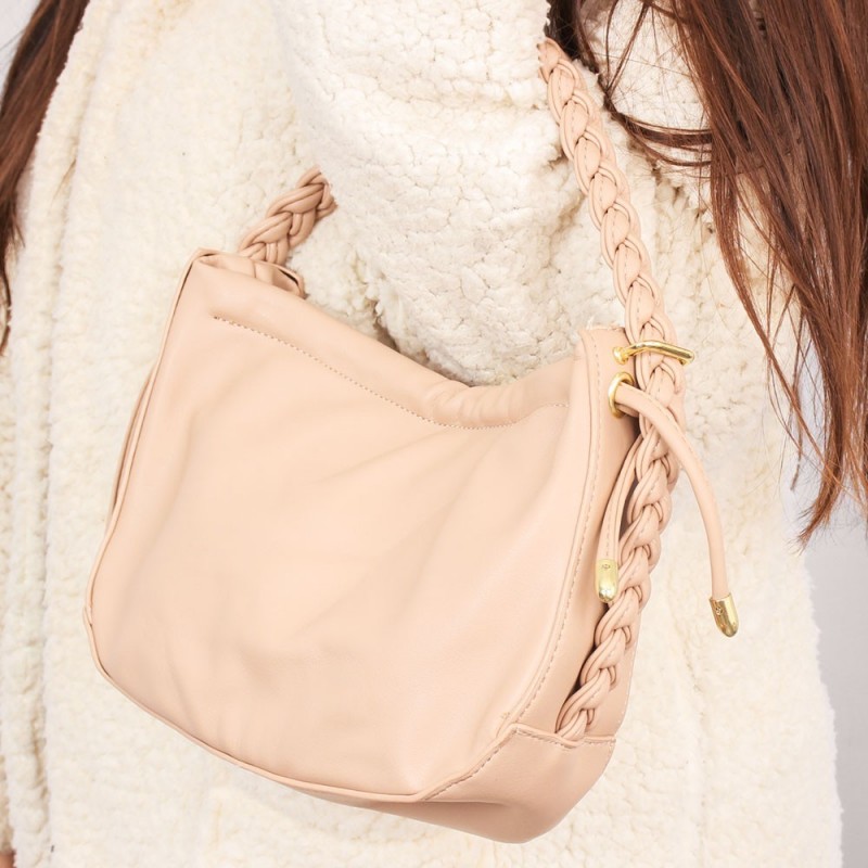 Bolsa Feminina Luxo Baguete Blogueira Com Alça De Mão Tressê