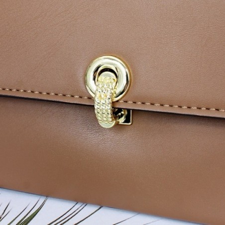 Bolsa Luxo Baguete Feminina Social Fecho Trava Alça De Mão