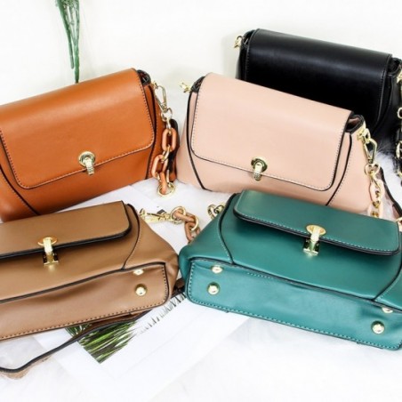 Bolsa Luxo Baguete Feminina Social Fecho Trava Alça De Mão