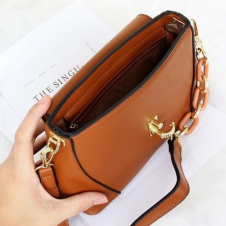 Bolsa Luxo Baguete Feminina Social Fecho Trava Alça De Mão