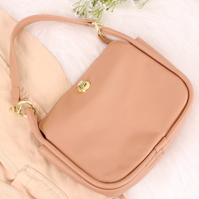 Bolsa Luxo Feminina Mini Hobo Texturizada Argolas Metálicas