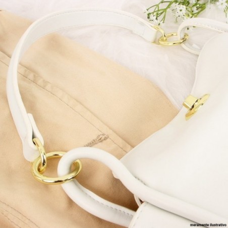 Bolsa Luxo Feminina Mini Hobo Texturizada Argolas Metálicas