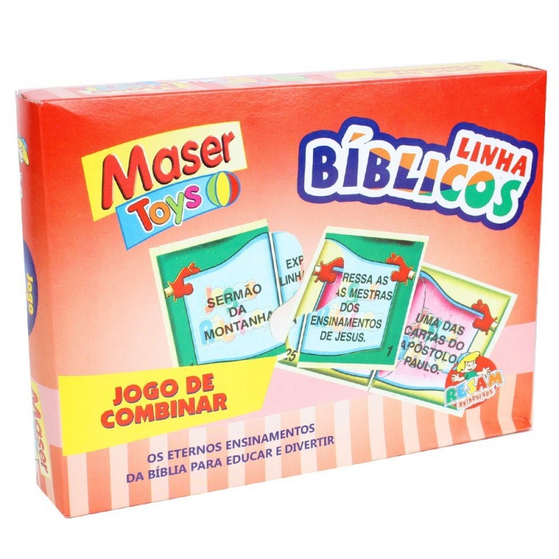 Jogo De Combinar Infantil Biblícos Maser Toys 50 Peças