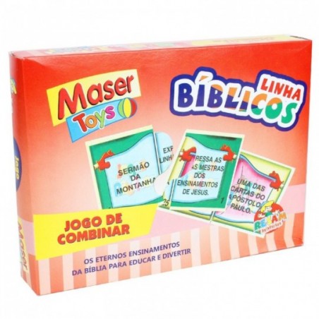 Jogo De Combinar Infantil Biblícos Maser Toys 50 Peças