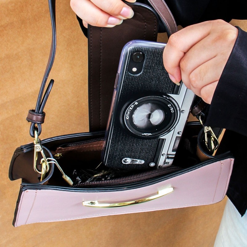 Bolsa Feminina Executiva Luxo Texturizada Lapela Alça De Mão