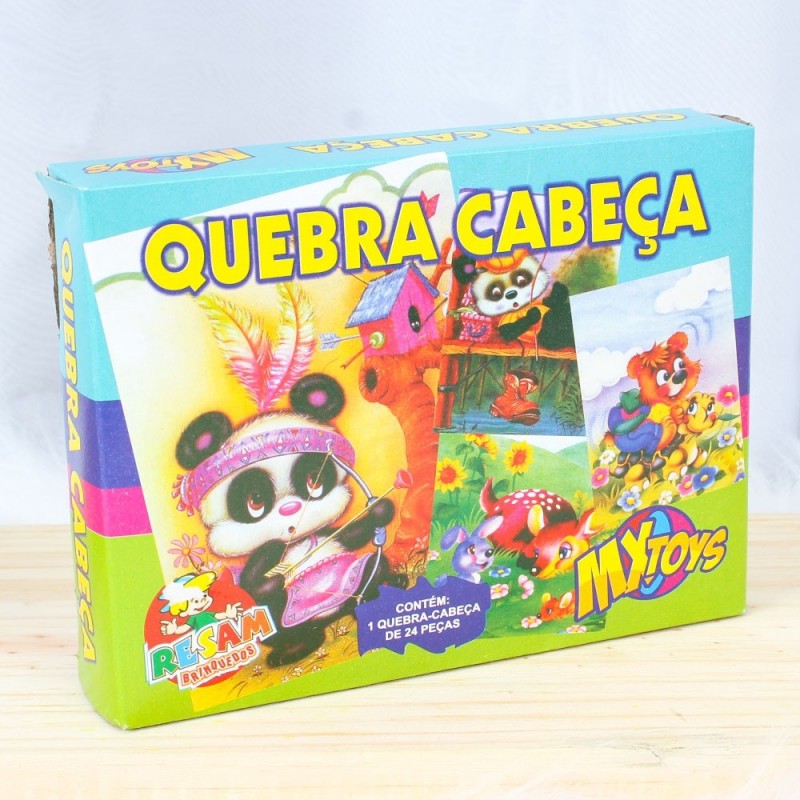 Jogo Quebra Cabeça Animais Variados Infantil C/ 24 Peças