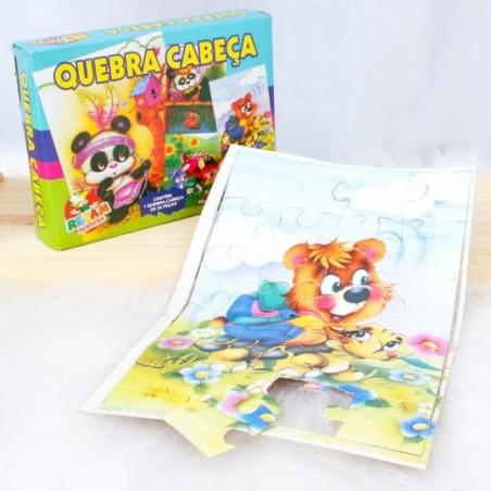 Jogo Quebra Cabeça Animais Variados Infantil C/ 24 Peças