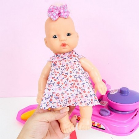 Kit Boneca Nicinha E Papinha Com Acessórios Infantil