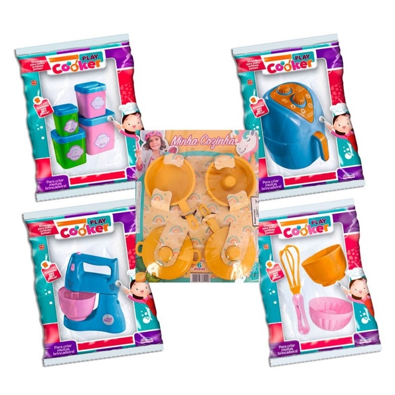 Kit Minha Cozinha Colorida Infantil Brinquedos