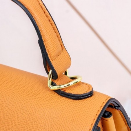 Bolsa Feminina Luxo Baú Estruturada Alça De Mão Blogueira