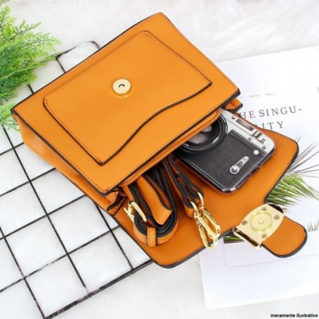 Bolsa Feminina Luxo Baú Estruturada Alça De Mão Blogueira