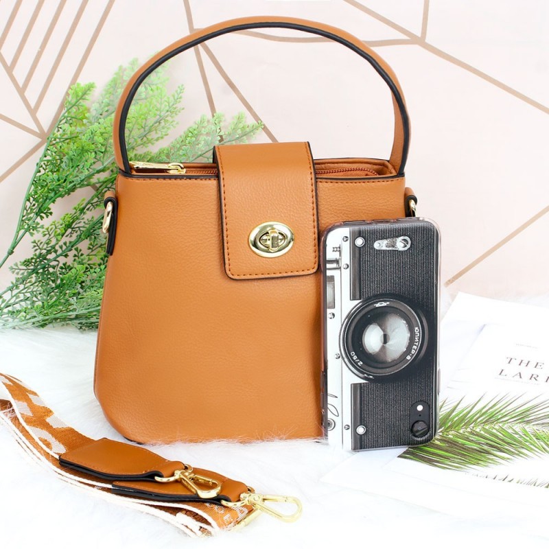 Bolsa Feminina De Mão Transversal Luxo Social Trava Metálica