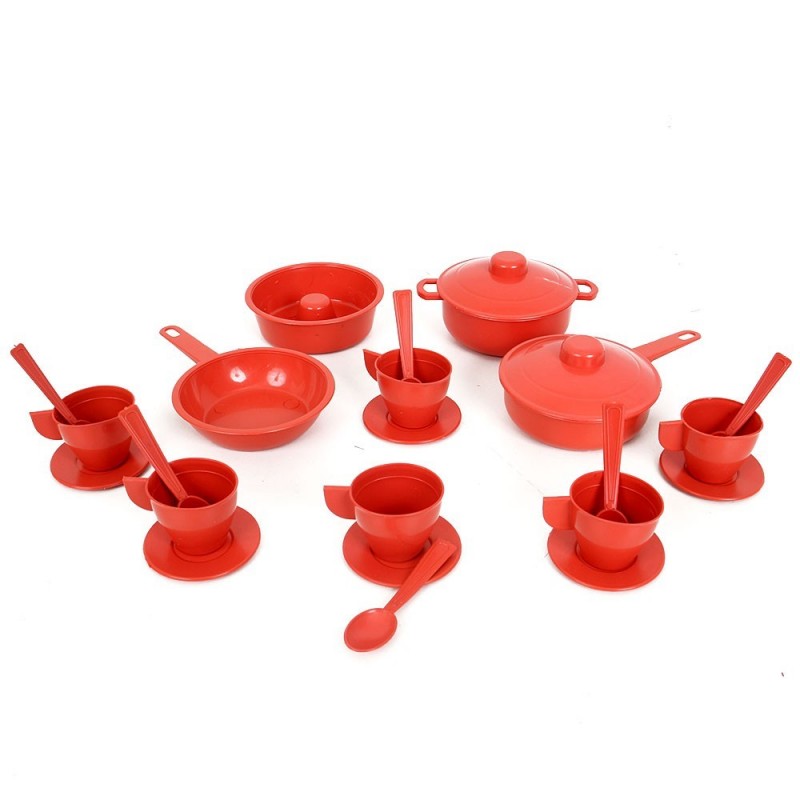 Conjunto Panelinhas E Acessórios + Kit Cafezinho Vermelho Infantil