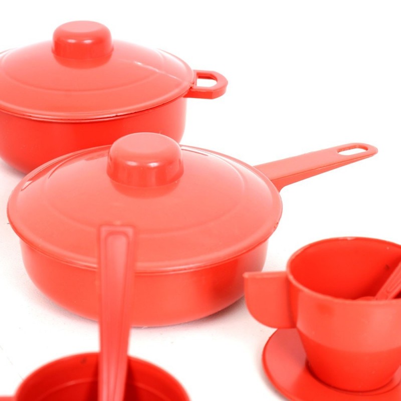 Conjunto Panelinhas E Acessórios + Kit Cafezinho Vermelho Infantil 