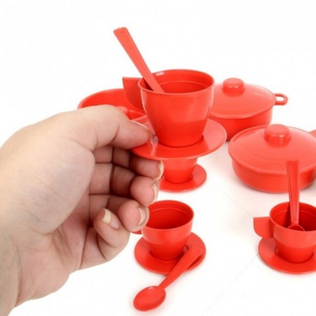 Conjunto Panelinhas E Acessórios + Kit Cafezinho Vermelho Infantil 