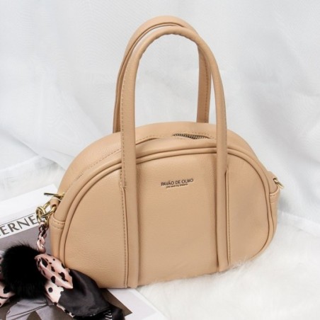 Bolsa Mão Feminina Texturizada Luxo Blogueira Pompom Lenço