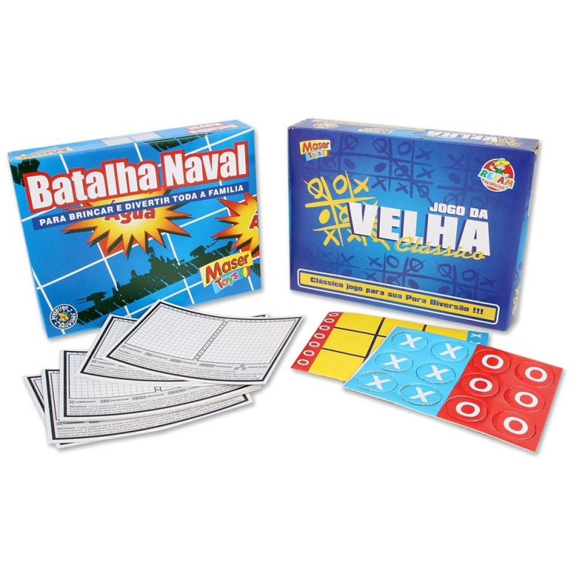 Kit Jogos Em Família Batalha Naval + Jogo Da Velha Infantil