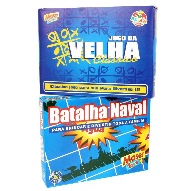 Kit Jogos Em Família Batalha Naval + Jogo Da Velha Infantil