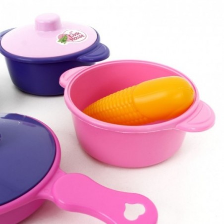 Kit Brincando De Comidinha Com 8 Peças Infantil