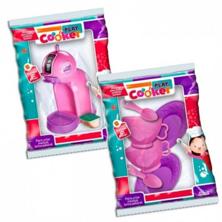 Kit Cafeteira + Xícaras Com Acessórios Infantil Brinquedos