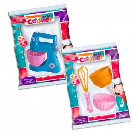 Kit Confeiteiro + Batedeira Colorido Infantil Brinquedo