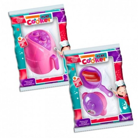 Kit Air Fryer  + Panelas E Acessórios Infantil Brinquedo