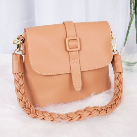 Bolsa Feminina Luxo Estruturada Crossbody Alça Mão Tressê