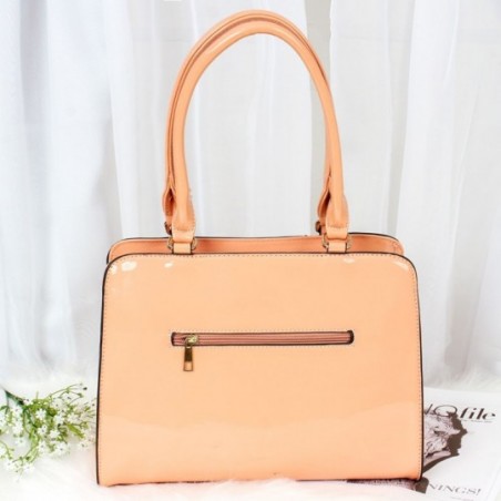 Bolsa Feminina Estruturada Luxo Em Verniz Texturizada