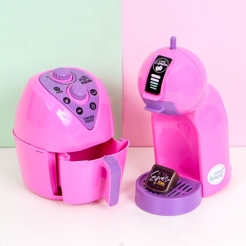 Kit Air Fryer + Cafeteira + Cápsula De Brinquedo Infantil
