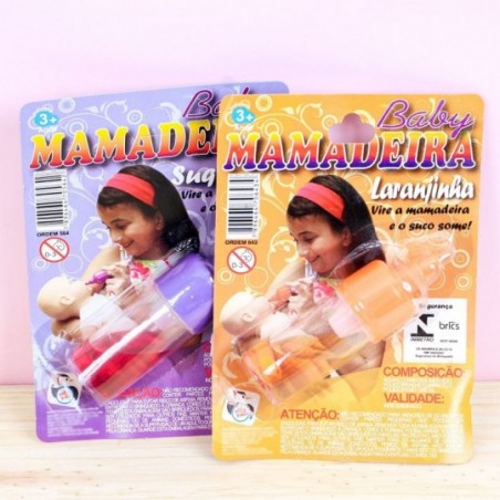 Kit 2 Mamadeira Com Suquinho Laranja E Morango Infantil