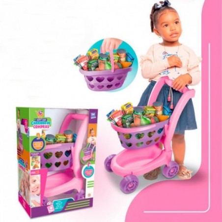 Carrinho Compras Brinquedo Infantil C/ Acessórios Zuca Toys