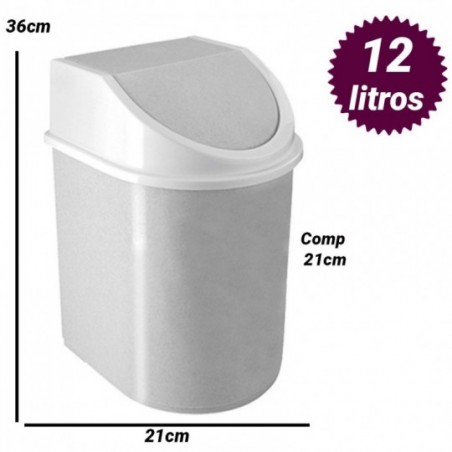 Lixeira Com Tampa Basculante 12 Litros Jaguar