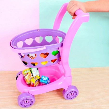 Carrinho Compras Brinquedo Infantil C/ Acessórios Zuca Toys