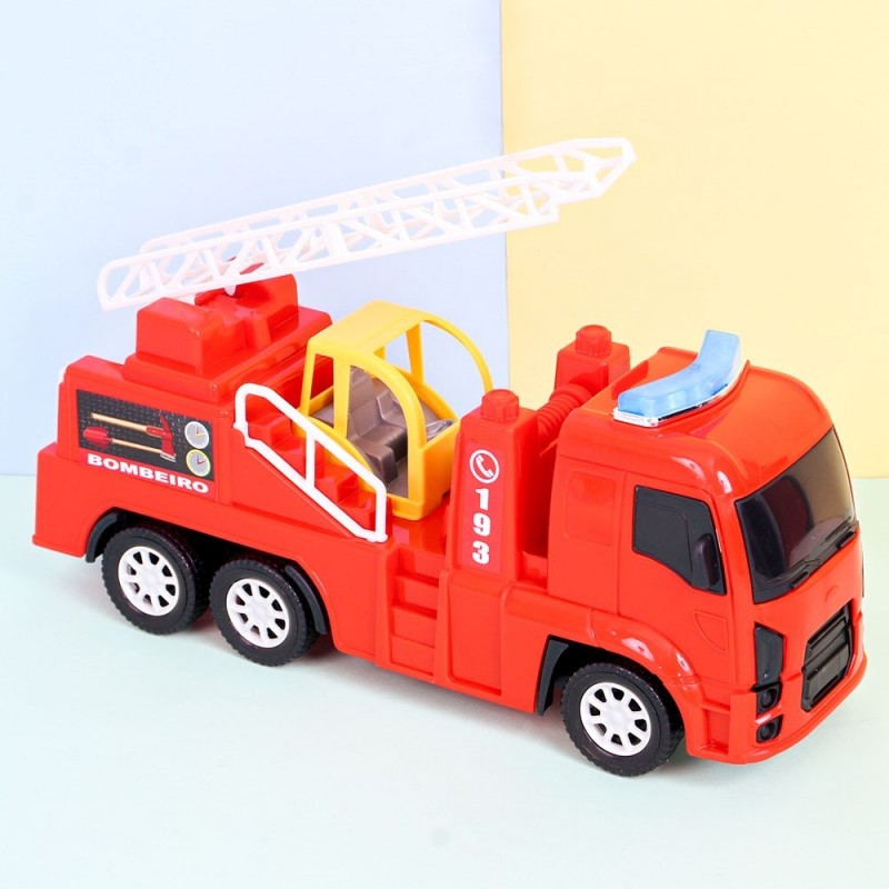 Carro Bombeiro C/ Escadas Brinquedo Infantil No Atacado