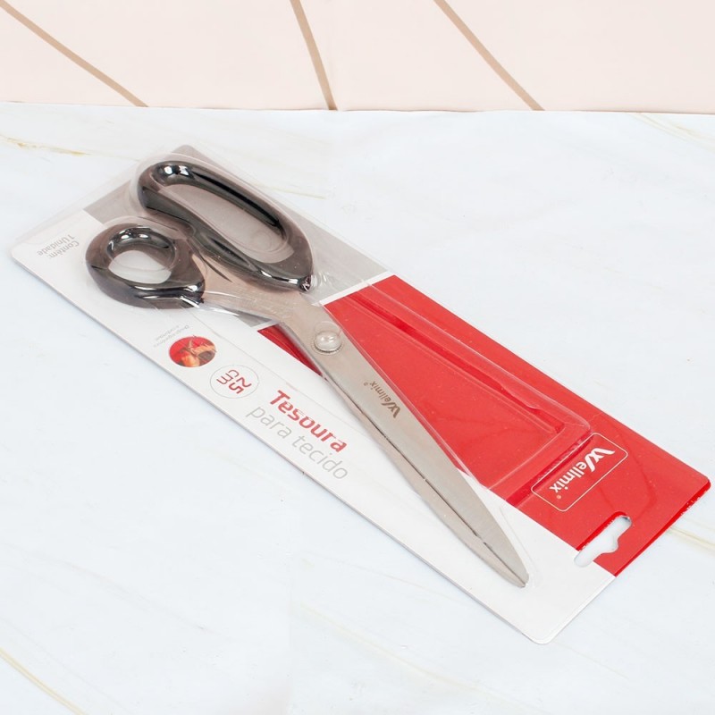 Tesoura Para Tecido 25 Cm Design Ergonômico Aço Inox Wellmix
