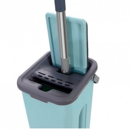 Mop Rodo Mágico Balde Duplo Esfregão Flat C/ Refil WellClean