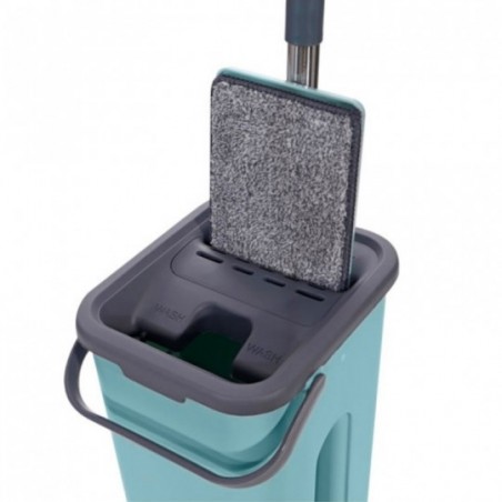 Mop Rodo Mágico Balde Duplo Esfregão Flat C/ Refil WellClean