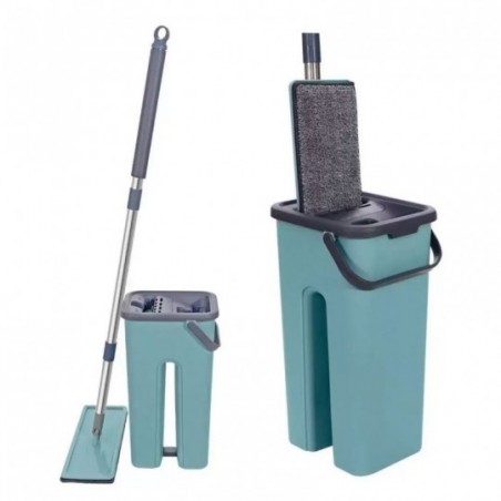 Mop Rodo Mágico Balde Duplo Esfregão Flat C/ Refil WellClean