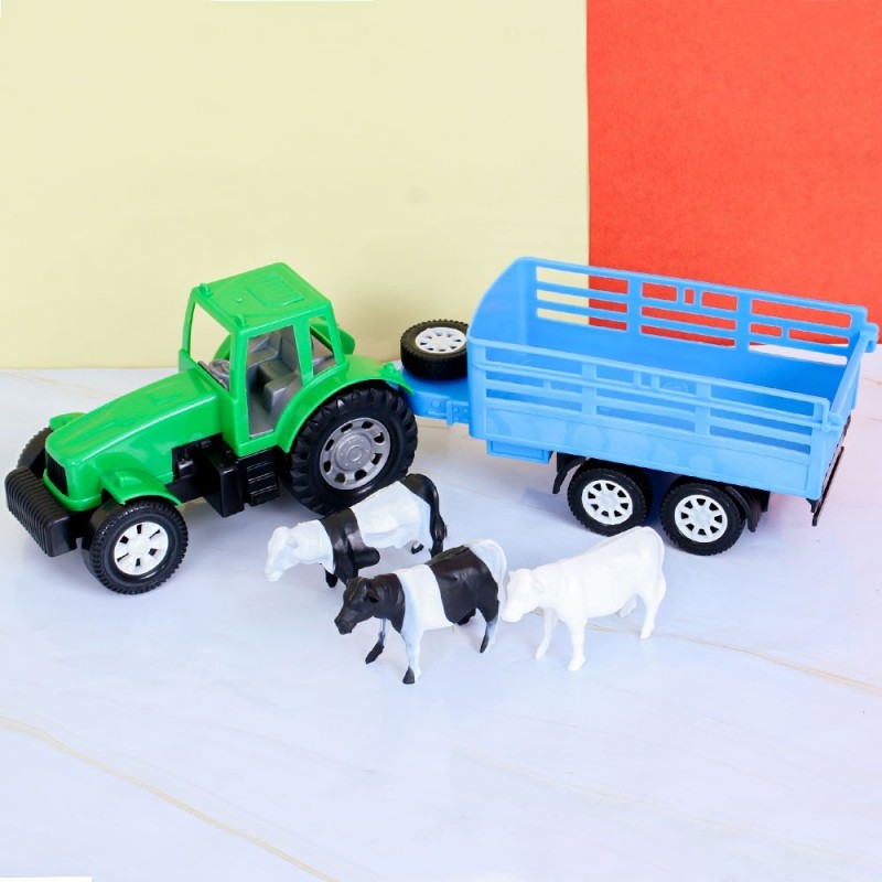 Caminhão Trator Fazenda Com Carreta C/ Acessórios Infantil