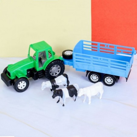 Caminhão Trator Fazenda Com Carreta C/ Acessórios Infantil