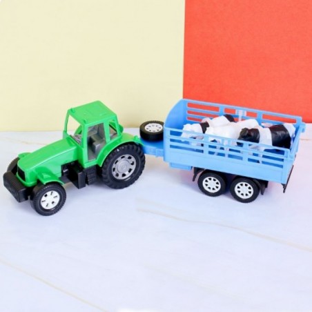 Caminhão Trator Fazenda Com Carreta C/ Acessórios Infantil