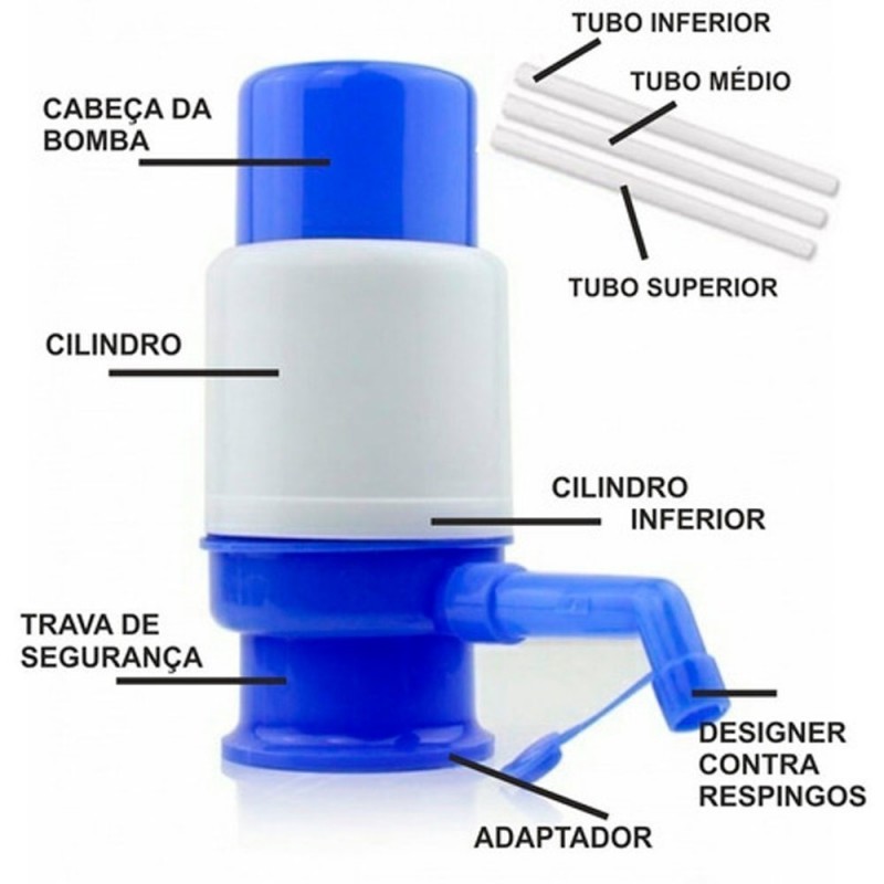 Bomba De Água Manual P/ Galão 10/ 20 Litros Plástico Wellmix