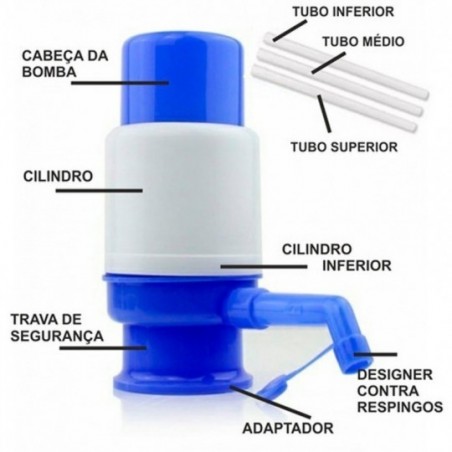 Bomba De Água Manual P/ Galão 10/ 20 Litros Plástico Wellmix