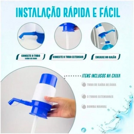 Bomba De Água Manual P/ Galão 10/ 20 Litros Plástico Wellmix
